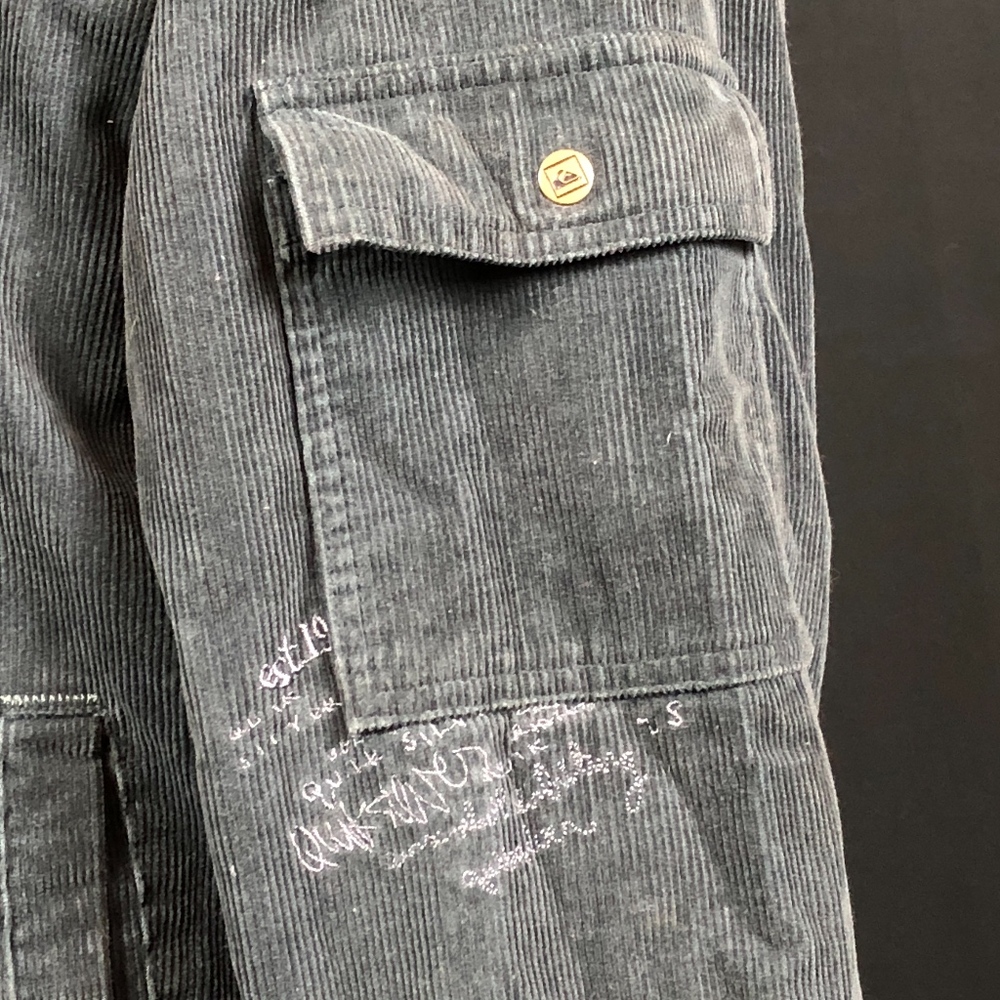 Quiksilver Corduroy Bomber Jacket Grey i308 - Picture 3 of 8